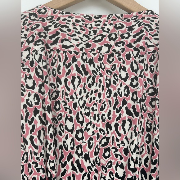 "NWT" J Crew Midi Wrap Dress Soft Rayon Pink Leopard Print In Size‎ XS - Picture 10 of 13